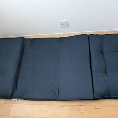 ニトリ　ソファベッド　ネイビーの画像