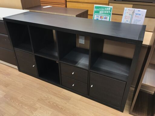 ★ジモティ割あり★  オープンシェルフ ブラック H77×W147×D39 クリーニング済み KJ6928