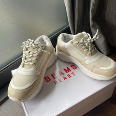 beamsheart マルチパターンスニーカー　アイボリー　Mサイズの画像