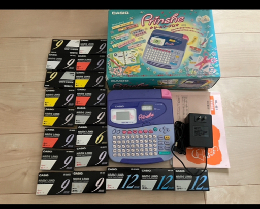 【動作確認済】 CASIO カシオ ネームランド シールワープロ 未使用シールあり
