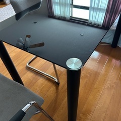 ダイニングテーブル 強化ガラス天板 東急ハンズ 椅子4脚 直接渡しのみ