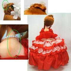 昭和レトロ mituba ミツバ ポーズ人形 女の子 フランス人形 高さ57 ドレス　専用ケース(高さ65 径46)付　文化人形　レトロポップ コレクション　☆ PayPay(ペイペイ)決済可能 ☆ 札幌市 豊平区 平岸 平岸店の画像
