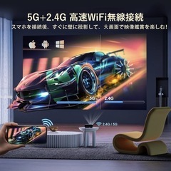 【未開封新品】Jimveo/超小型プロジェクター/15000lm/1080PフルHD 4K対応/Bluetooth5.2 & 5G Wi-Fi対応/HIFIスピーカー内蔵の画像