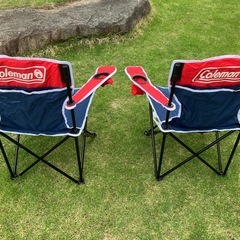 Coleman アクションチェア ネイビー/レッド 2脚セットの画像
