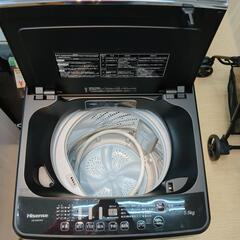 Hisense☆全自動洗濯機☆5.5㎏☆HW-G55E7KK☆2020年製,ブラック☆動作OK(保証３ヵ月）・清掃済み☆中古品☆【こちらは店舗です。浜村鹿野温泉ICから3分 買取本舗 宮本リサイクル 営業時間9～19時 定休日水曜のみ←連絡できませんm(_ _)m】の画像