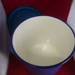 ホーロー製/保存容器・保存バケツ・30センチ・中古品/現状渡し/2か所傷有の画像