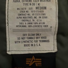 【激安特価‼︎】元値3万数千円‼︎ アルファインダストリーズ AVIREXアビレックスMA1 TYPE3Bの画像