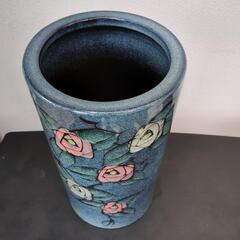 アンティーク 陶器製 花柄 フラワー 傘立ての画像