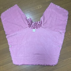 ピンク　フリースポンチョ　ケープコート　Mサイズの画像