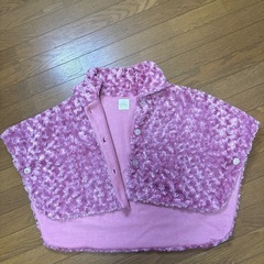 ピンク　フリースポンチョ　ケープコート　Mサイズの画像
