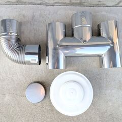 【20241122受付終了・Y売】ステンレス煙突・106φ・風呂釜・薪ストーブ・No.240925-05の画像