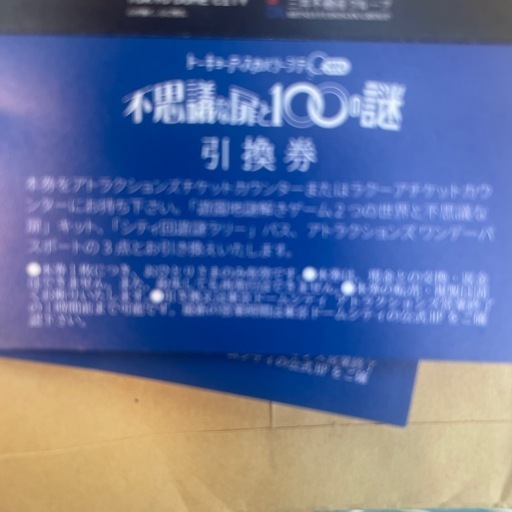 【今すぐ】2枚　東京ドームシティ  謎解き・アトラクション引換券