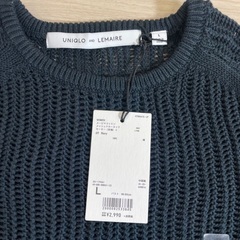【新品】ユニクロ スーピマコットン メッシュクルーネック セーター(長袖)の画像