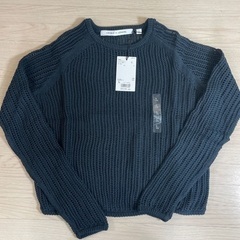 【新品】ユニクロ スーピマコットン メッシュクルーネック セータ...