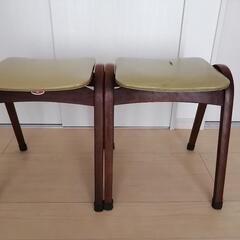秋田木工 スツール2脚セット