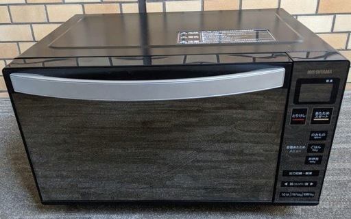 【取引(受付)終了】2020年製 アイリスオーヤマ 電子レンジ MO-FM1804-B 動作確認済　ミラーレスドア仕様