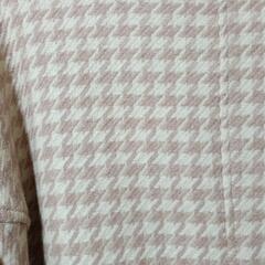レディース ロングコート ピンク 千鳥柄の画像