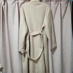 レディース ロングコート ピンク 千鳥柄の画像