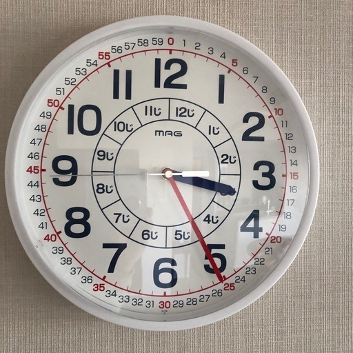 時間学習用　壁掛け時計