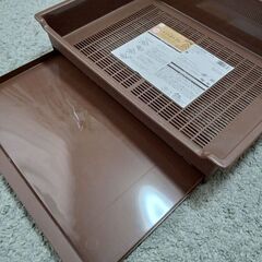 【新品未使用】 ダイソー ペットのトイレ 猫用トイレ ブラウンの画像