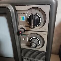 【アンティーク】昭和レトロ ブラウン管 テレビ SHARP シャープ 赤 ジャンク 14C-482A Longrunの画像