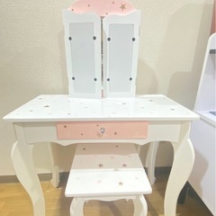【おすすめ品】おままごとドレッサー 子供用ドレッサー 木製 スツ...