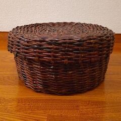 【昭和レトロ】蓋付きカゴ 入れ物 置き物