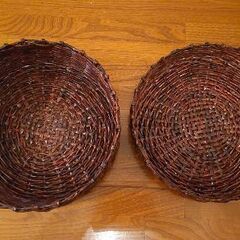 【昭和レトロ】蓋付きカゴ 入れ物 置き物の画像