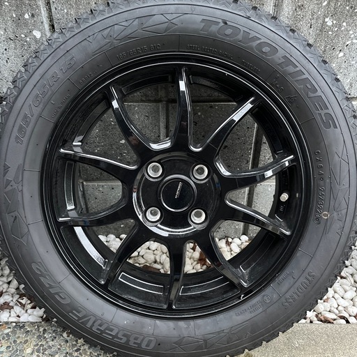 タイヤ 165/65R/15４本 ほぼ新品　スタッドレスホイール付