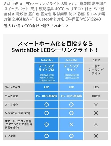 switch bot LED 照明 2台セット 
シーリングライトプロ、シーリングライト アマゾンアレクサ対応 スマートホーム