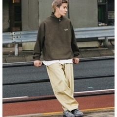 keboz ケボズ ハーフジップ トレーナー オリーブ Lサイズ 新品未使用の画像