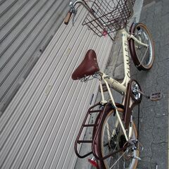 GiMLET[ギムレット]20吋 コンパクト自転車 外装6段(ベージュxブラウン)の画像