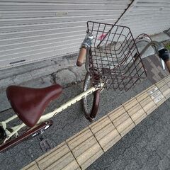 GiMLET[ギムレット]20吋 コンパクト自転車 外装6段(ベージュxブラウン)の画像