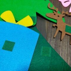 フェルト 壁掛け ツリー 40ピース 100cm クリスマスツリー タペストリーの画像