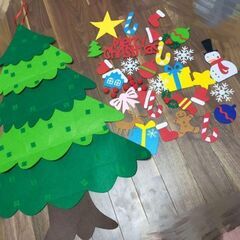 フェルト 壁掛け ツリー 40ピース 100cm クリスマスツリー タペストリーの画像