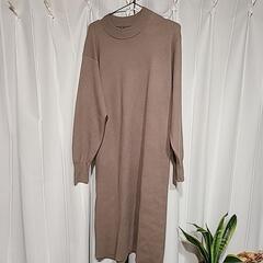UNIQLO　スフレヤーンワンピース（スムース・長袖）ベージュ　...