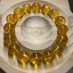 ハンドメイドブレスレット 黄水晶(シトリン) 10mm 14cm