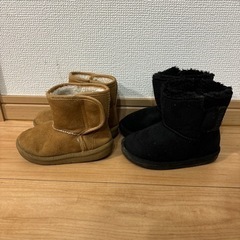 ムートンブーツ　14センチ　2足セットの画像
