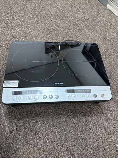 アイリスオーヤマ　2口IHコンロ　IHK-W12SP-B 脚付
