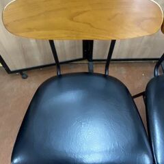 4脚セット　PUレザー　木目　事務椅子　会議　ダイニングチェア　在庫9脚有の画像