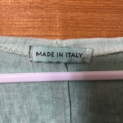 イタリア製 ミントグリーン フード付きノースリーブの画像