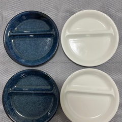 【お話し中】ランチプレート 21cm 二つ仕切り 美濃焼き 4枚セット