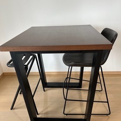 ダイニング用ハイテーブル×ハイチェア２脚