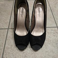 美品　オープントゥ　レース　Lサイズ