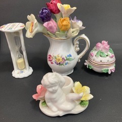 ロイヤルポーセリン& ヨーロピアンラブ　シュガーポット　砂時計　...