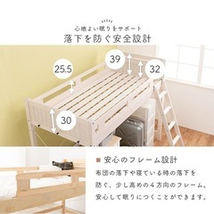 配送致します［ニトリ］頑丈棚付きロフトベッド、システムベッド ミドルタイプの画像