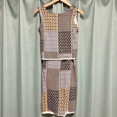 ESCAR ダブルジャガードニット　タンクトップ　スカート　セットアップの画像