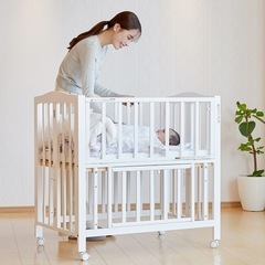 【ほぼ新品】カトージ ミニベビーベッド 折りたたみ（ホワイト）【内寸：60×90cm】の画像