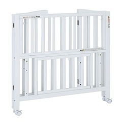 【ほぼ新品】カトージ ミニベビーベッド 折りたたみ（ホワイト）【内寸：60×90cm】の画像