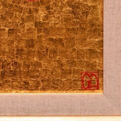 24K石川県金沢産純金箔●『太陽』●がんどうあつし絵画油絵膠にかわ日の丸日本輝きの画像